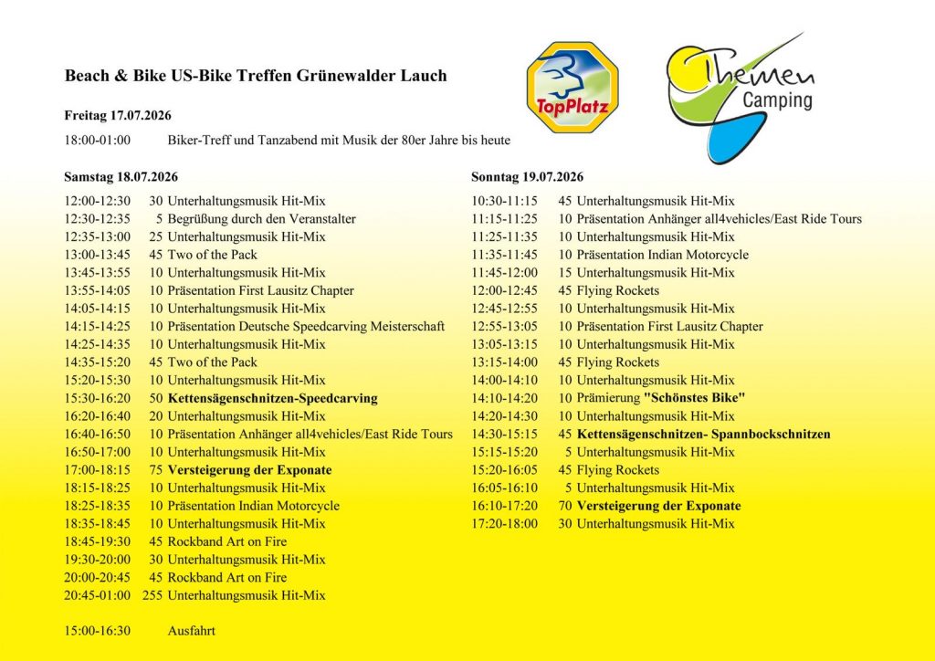 Programm Beach & Bike Lauchhammer 2026